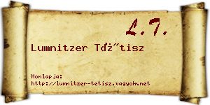 Lumnitzer Tétisz névjegykártya